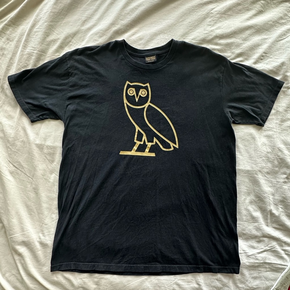 OVO October’s Very Own Black & Gold Owl Graphic Tee OFFICIAL DRAKE MERCH